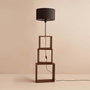 Opviq Lámpara de Pie de Madera AYD-3471 Negro y Marrón